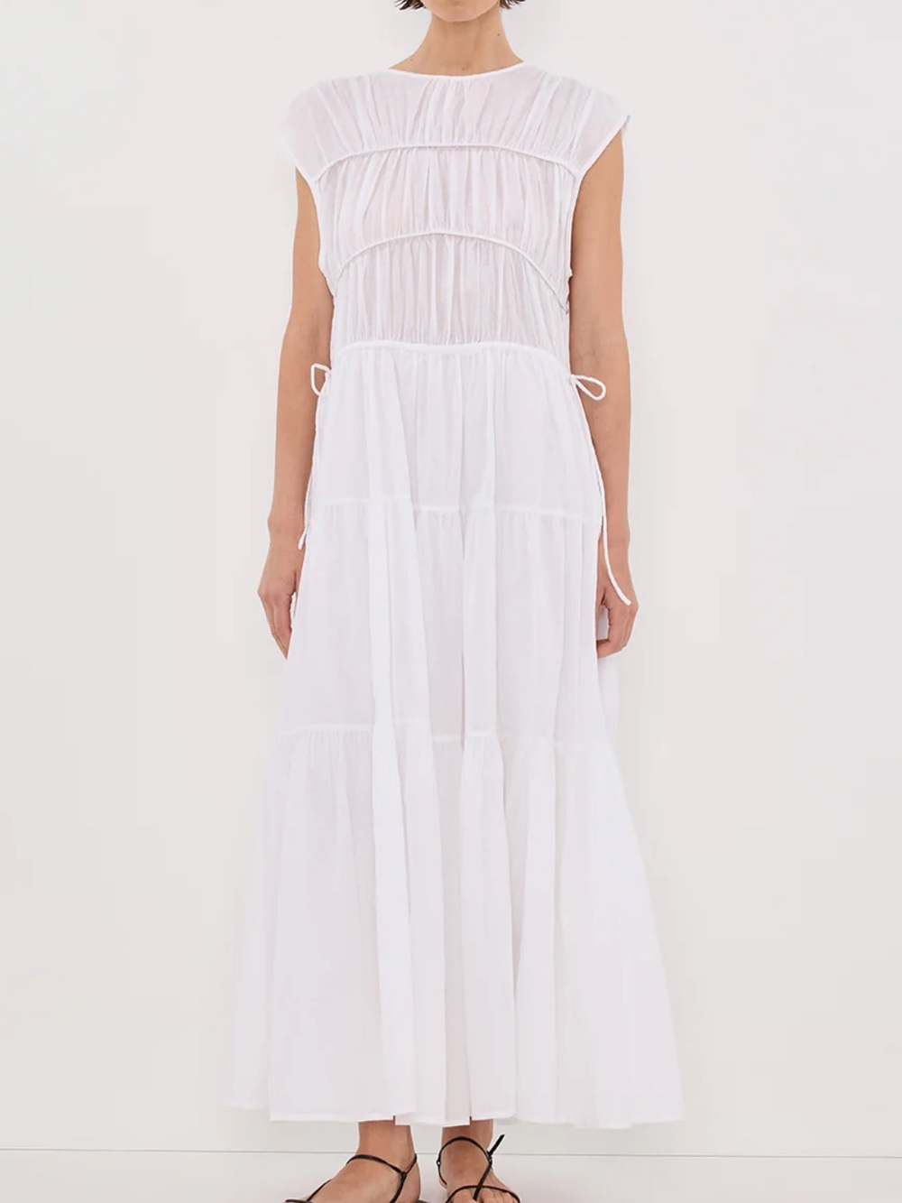 DISSH White Tiered Maxi Dress